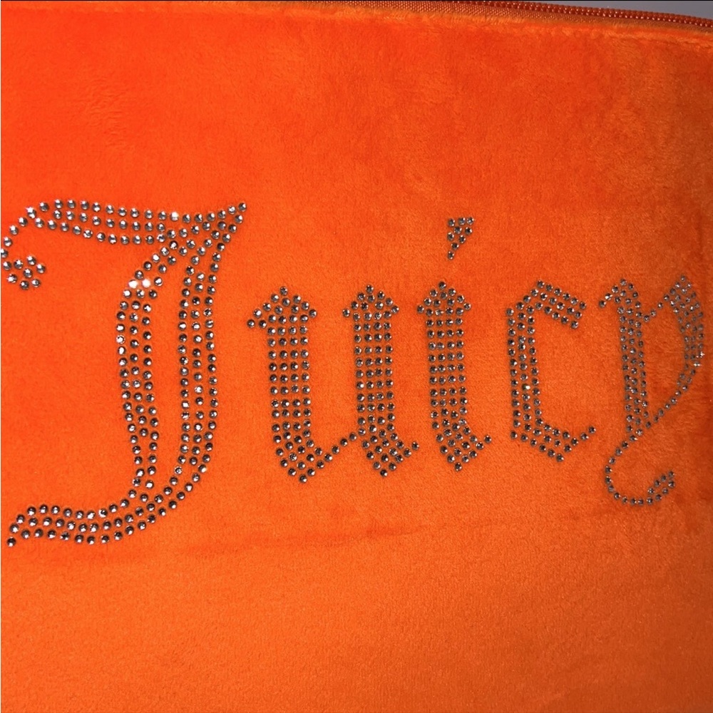 Juicy Couture Orange Velour Travel Cosmetics Bag - Picture 2 of 8